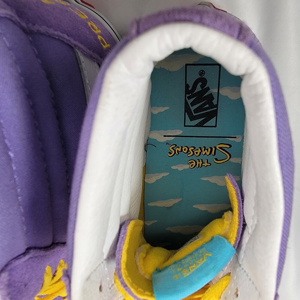 Vans Sk8-Hi Lisa Simpson For President Purple & Yellow Women 9/ Men 7.5 Sneakers - Picture 14 of 14